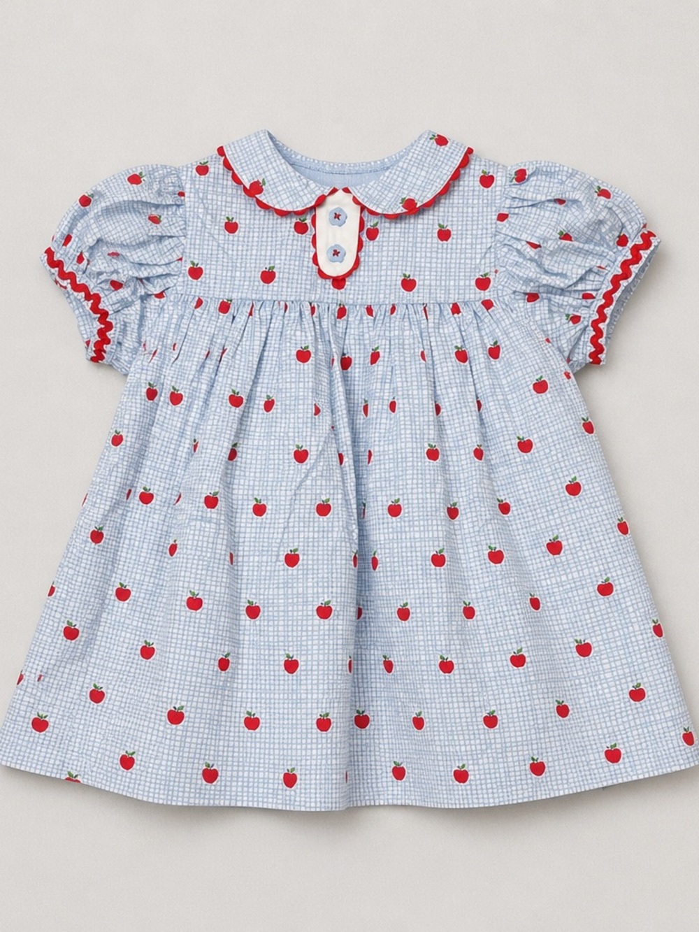 The Beaufort Bonnet Company Mary Dal Dress blue Apple of my eye print NWT 3T
